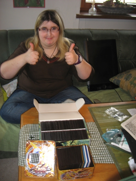 My sister Nora with our YGO Big Box (which didn't quite fit into one box lol!).